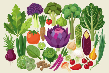 Assortment of Colorful Fresh Vegetables