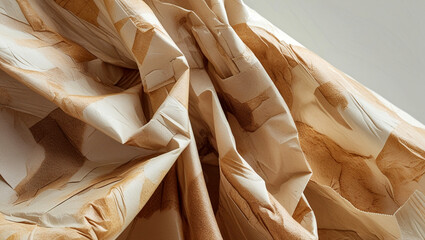 Crumpled Brown Paper Abstract Background