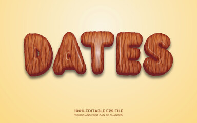 Dates 3D editable text style effect	

