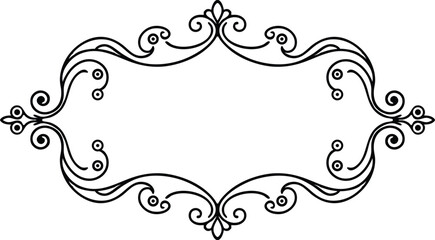 frame with floral ornament on transparent background