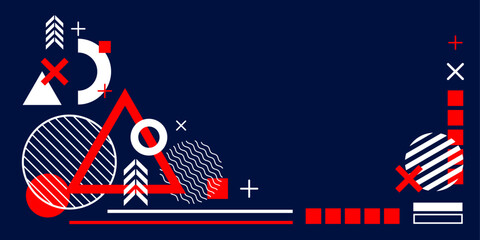 Background of geometric shapes. Abstract banner for design. Technology background. Vector illustration .