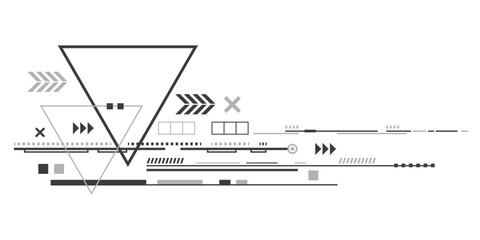 Abstract technology background. Technical drawing . Geometric lines and squares.