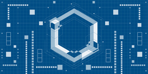 Engineering industry. New technologies. Artificial intelligence. Vector illustration