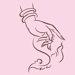 illustration of a female hand vector for card decoration illustration 