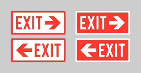 Vector Set of Exit Signs