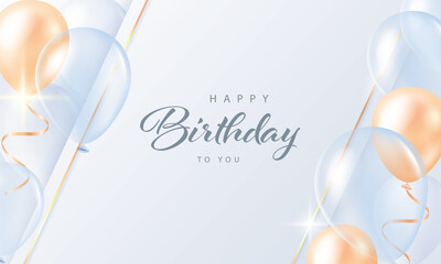 Happy birthday banner with balloons. 