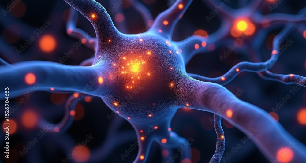 Aufkleber glowing neural synapse connection in gigapixel standard quality