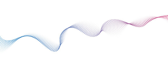 Flowing Dot Wave halftone gradient pattern on transparent background	
