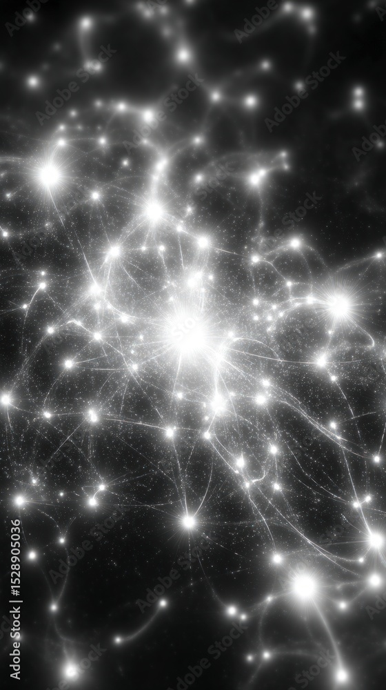 Poster abstract black and white network connection technology background