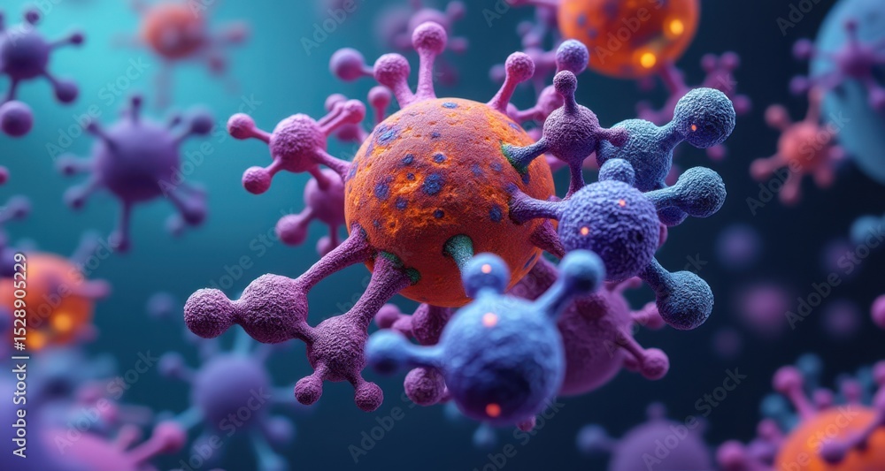Poster molecular structure of psychedelic compound in gigapixel mode