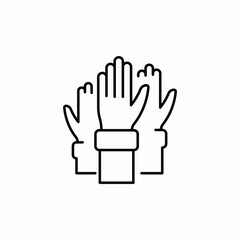 hands raised icon sign vector