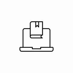 laptop book library icon sign vector