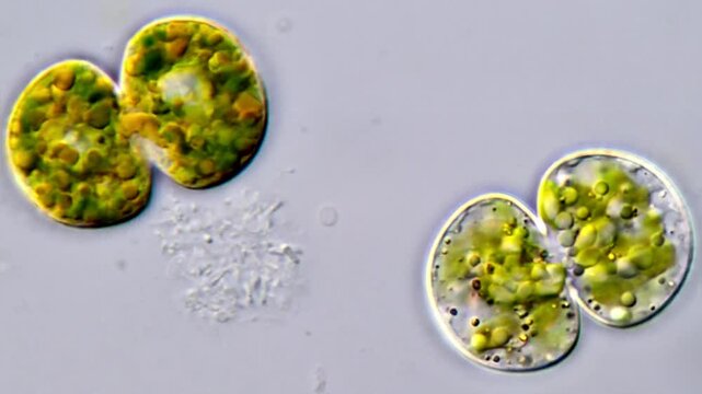 Cosmarium algae under microscope, Micro Algae 1000x