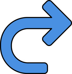 A curved right-pointing arrow icon representing redo or repeat action.
Perfect for forward navigation, editing history, and UI functionality.