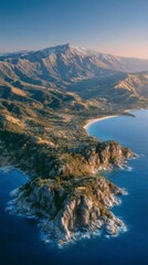 Obraz premium Stunning Aerial View Victoria Australia Coastline Mountains Ocean Beach