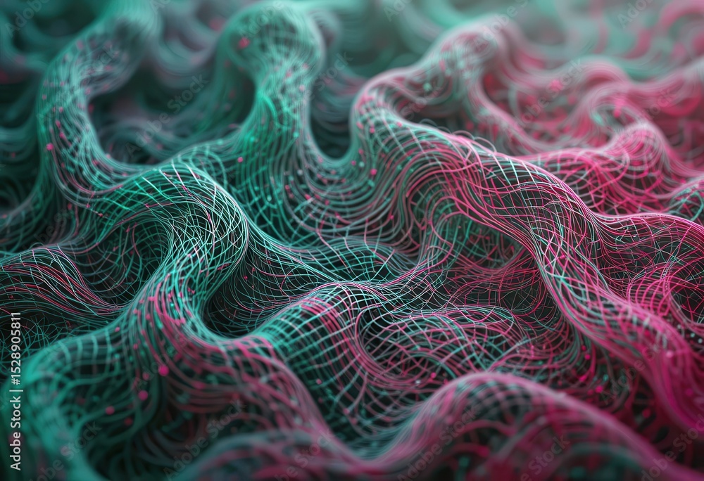 Fototapete abstract wave patterns in vibrant colors for digital backgrounds and computer screens