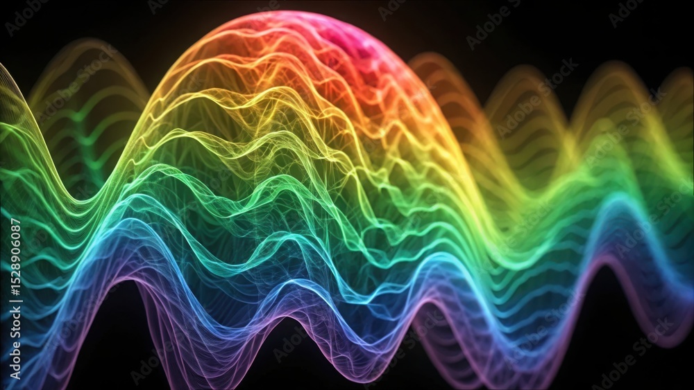 Leinwandbilder rainbow visualization of brainwaves in gigapixel quality - version 2