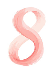 Brushstroke Infinity Symbol in Soft Pink