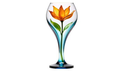 Ornate flower design wine glass