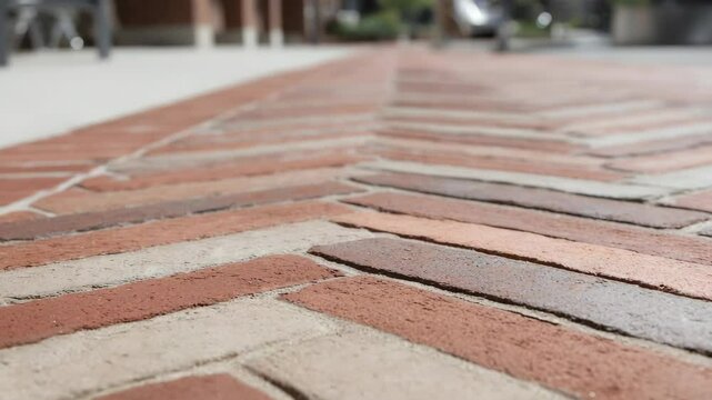 Herringbone brick walkway pattern