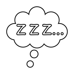 ZZZ hand draw icon vector. Sleep illustration sign. Rest symbol or logo.