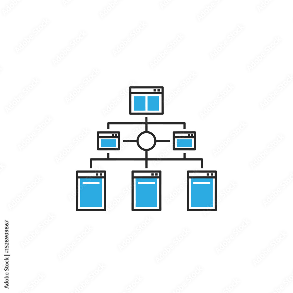 Poster website structure hierarchy chart illustration