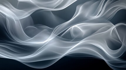 Fototapeta premium 透明感ある白の曲線が浮かぶ優美な背景デザイン 