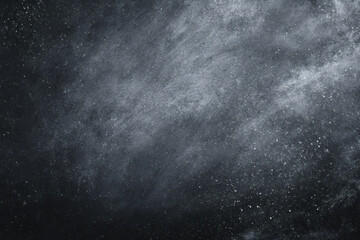 Obraz premium Dark gray abstract background with white dust and spray texture