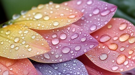 Dewdrops on Colorful Petals