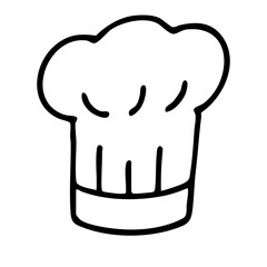 コック帽　線画　手書き