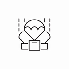 parachute packages icon sign vector