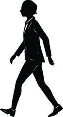 Walking person silhouette isolated on transparent background