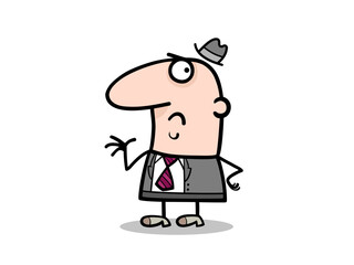 Cartoon businessman with a long nose