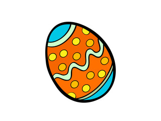 Decorative orange and blue easter egg design