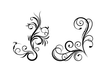 Set of Vintage Flourishes in Black Colour