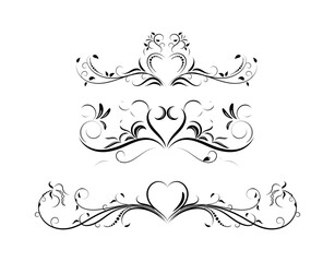 Set of Vintage Flourishes in Black Colour