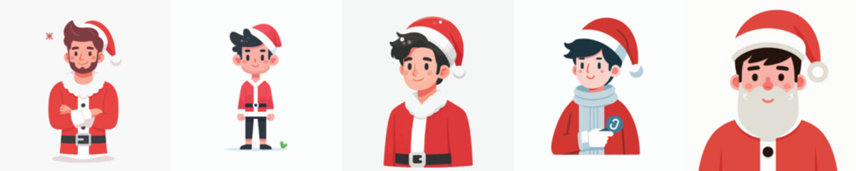 vector character wearing santa claus costume