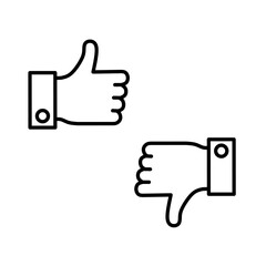 like and dislike icons. thumbs up and thumbs down icons on white background