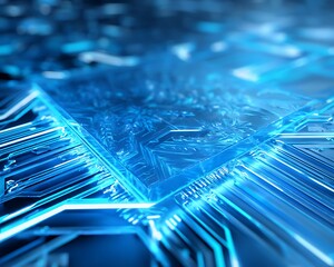 icy blue electric wireless charger with frozen circuit lines abstract cold glow theme stylized electronics mockup