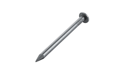 Single metal nail close up