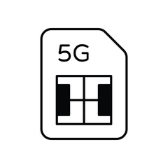 5g Sim Icon vector stock illustration