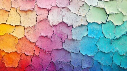Obraz premium Abstract rainbow cracked paint texture background.