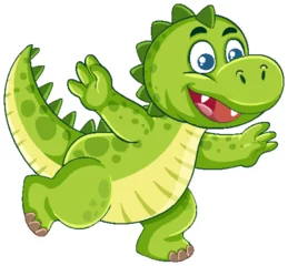 Fototapete Rund Playful Cartoon Dinosaur Illustration for Kids © GraphicsRF