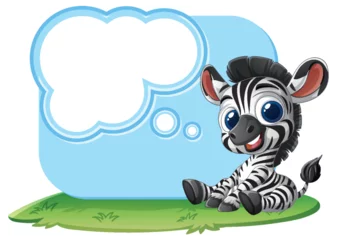 Fototapete Rund Cute Zebra with Thought Bubble © GraphicsRF