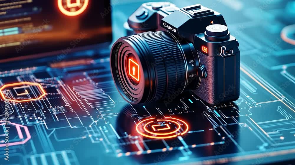 Poster digital camera on circuit board