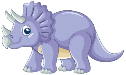 Fototapete Rund Cute Cartoon Triceratops Vector Illustration © GraphicsRF