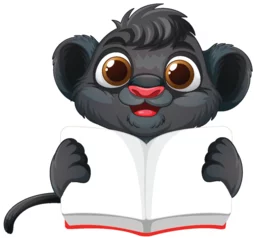 Fototapete Rund Cute Cartoon Animal Reading a Book © GraphicsRF