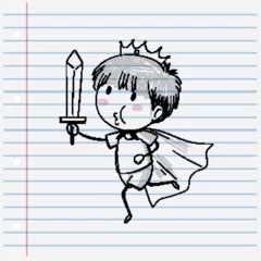 Fototapete Rund Childlike Imagination: Knight in Action © GraphicsRF