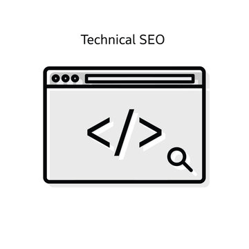 Technical seo optimization website browser icon