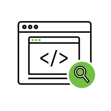 Website code search icon illustration